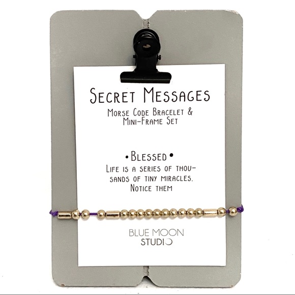 Clip Frame with Morse Code Bracelet “Blessed” - Picture 2 of 6